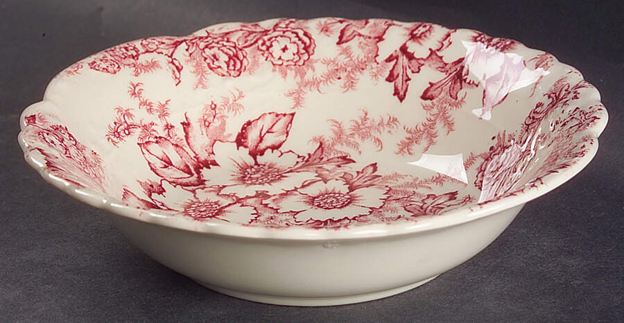 Dogwood Pink (Fairway, Cream Bkgd) Coupe Cereal Bowl by Taylor, Smith & Taylor (Ts&T)-1