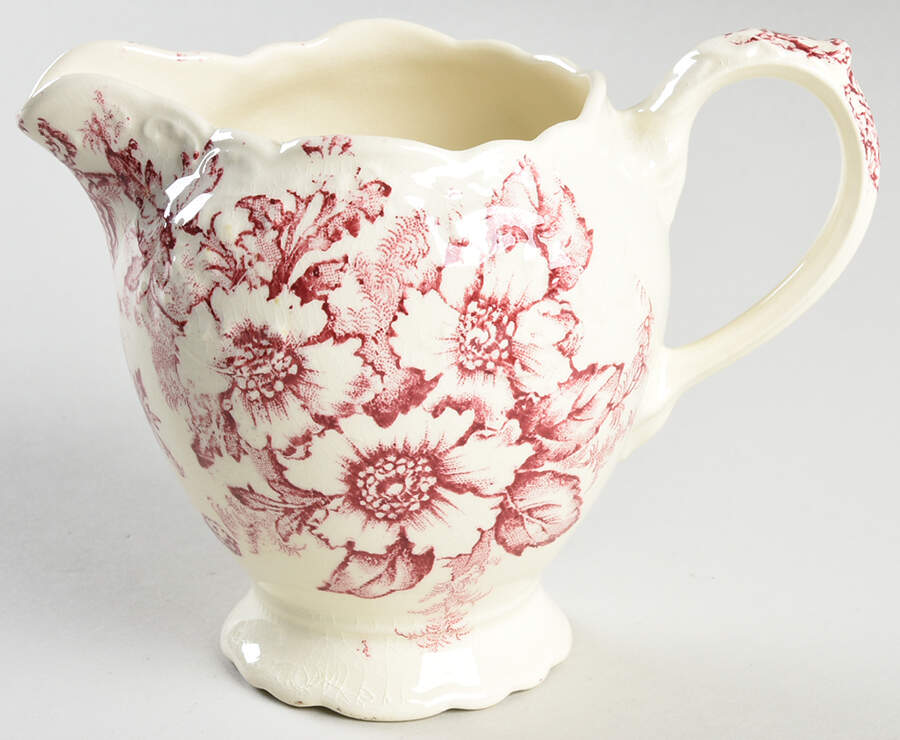 Dogwood Pink (Fairway, Cream Bkgd) Creamer by Taylor, Smith & Taylor (Ts&T)-1