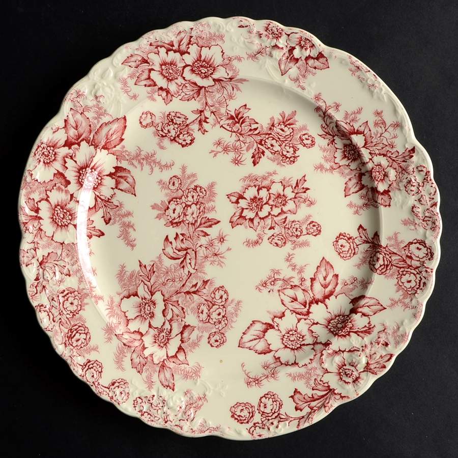 Dogwood Pink (Fairway, Cream Bkgd) Luncheon Plate by Taylor, Smith & Taylor (Ts&T)-1