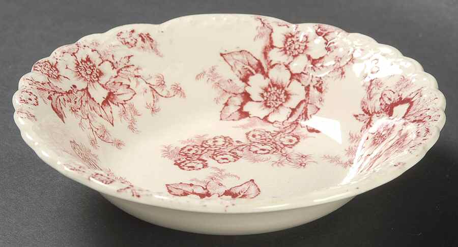 Dogwood Pink (Fairway, Cream Bkgd) Fruit/Dessert (Sauce) Bowl by Taylor, Smith & Taylor (Ts&T)-1