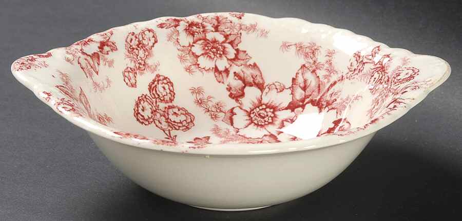 Dogwood Pink (Fairway, Cream Bkgd) Lugged Cereal Bowl by Taylor, Smith & Taylor (Ts&T)-1