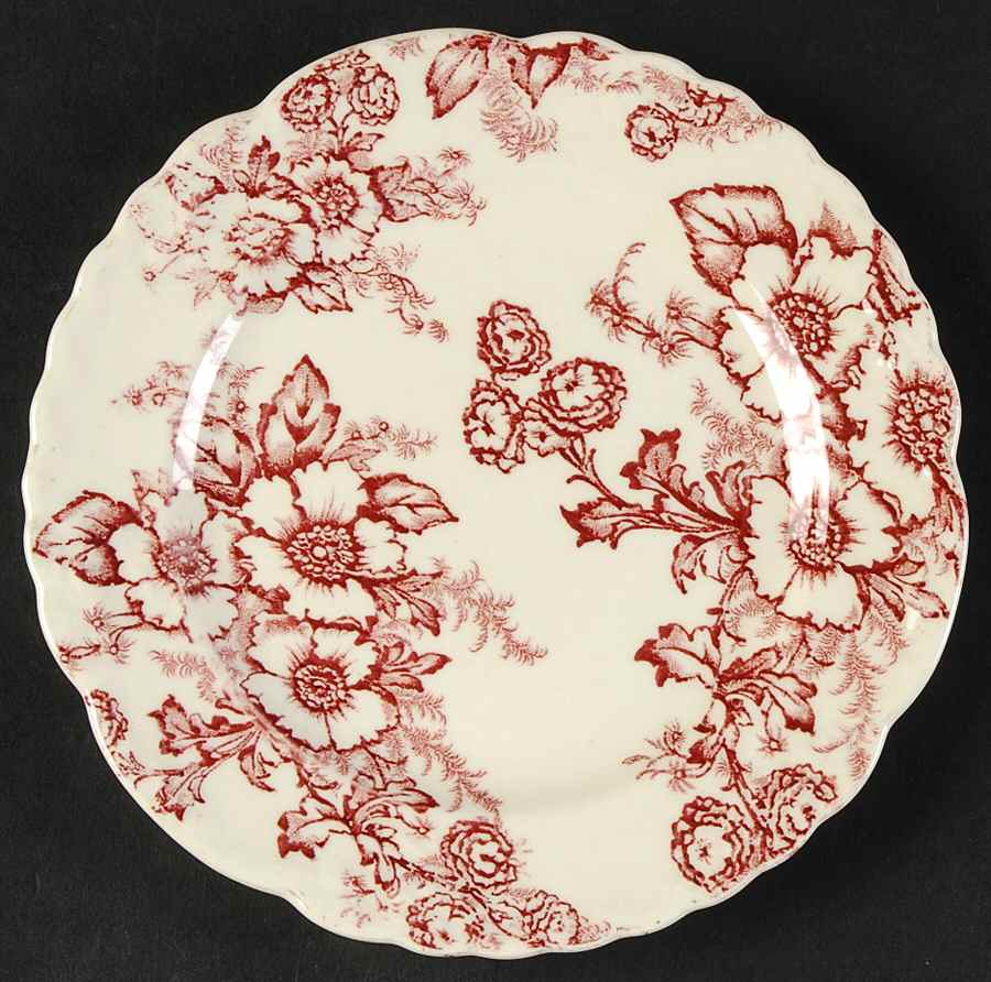 Dogwood Pink (Fairway, Cream Bkgd) Bread & Butter Plate by Taylor, Smith & Taylor (Ts&T)-1