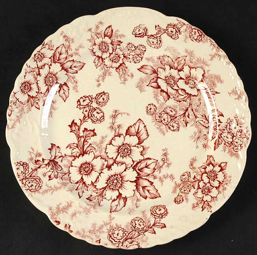 Dogwood Pink (Fairway, Cream Bkgd) Salad Plate by Taylor, Smith & Taylor (Ts&T)-1