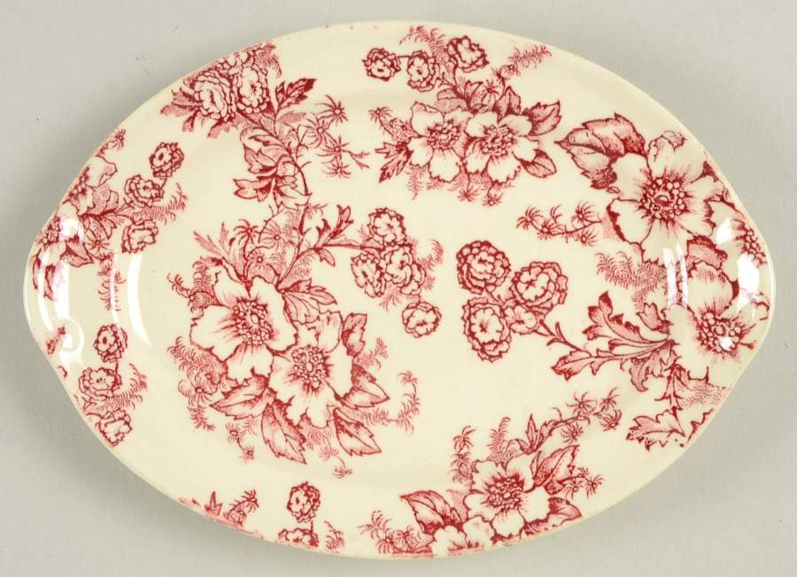 Dogwood Pink (Rim, Smooth, Cream) Relish by Taylor, Smith & Taylor (Ts&T)-1