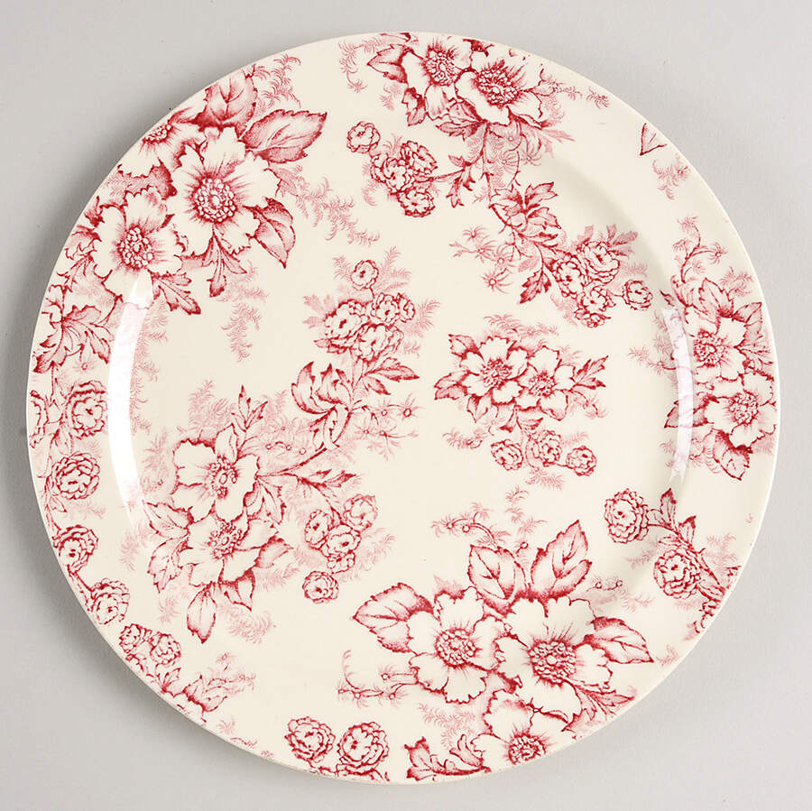 Dogwood Pink (Rim, Smooth, Cream) Salad Plate by Taylor, Smith & Taylor (Ts&T)-1