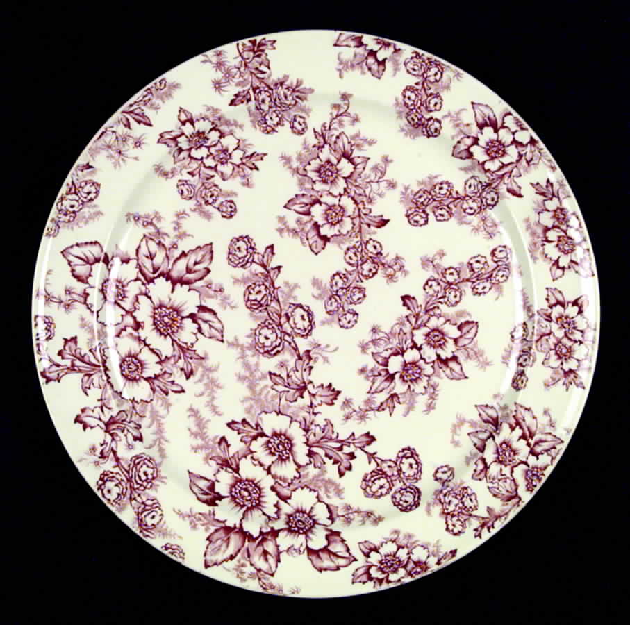 Dogwood Pink (Rim, Smooth, Cream) Dinner Plate by Taylor, Smith & Taylor (Ts&T)-1