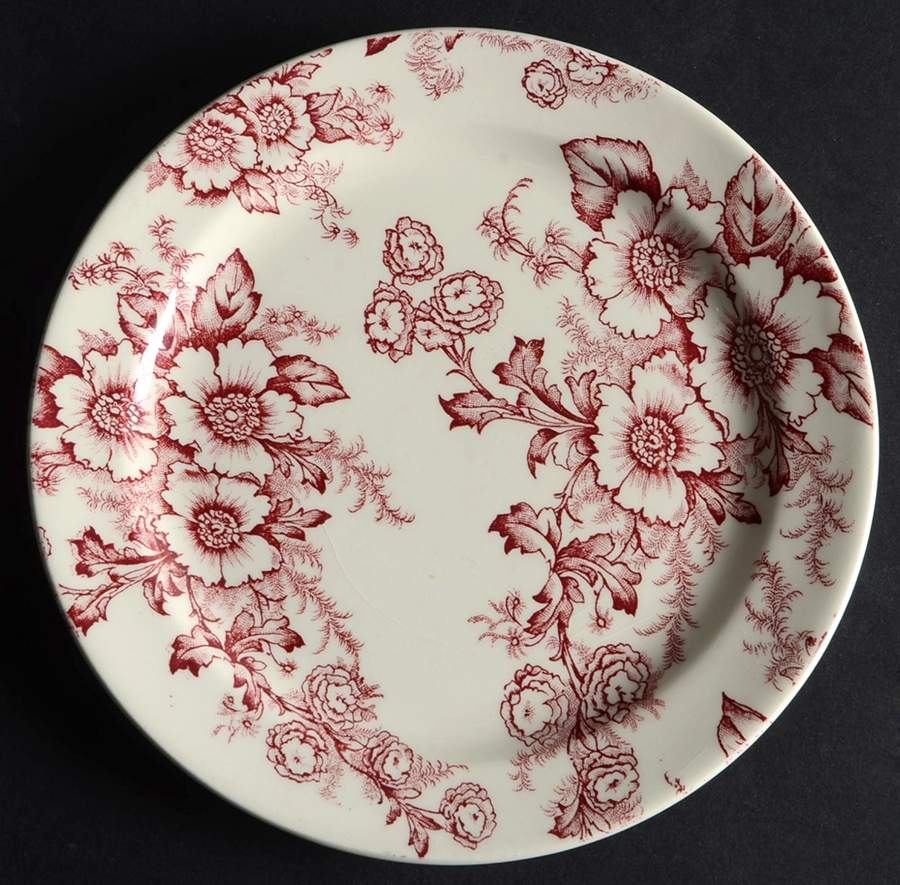 Dogwood Pink (Rim, Smooth, Cream) Bread & Butter Plate by Taylor, Smith & Taylor (Ts&T)-1