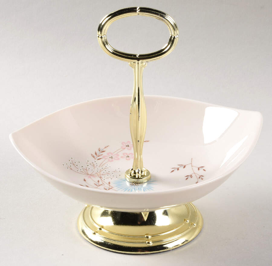 Echo Dell 6"-7" Handled Footed Nut Dish HC by Taylor, Smith & Taylor (Ts&T)-1