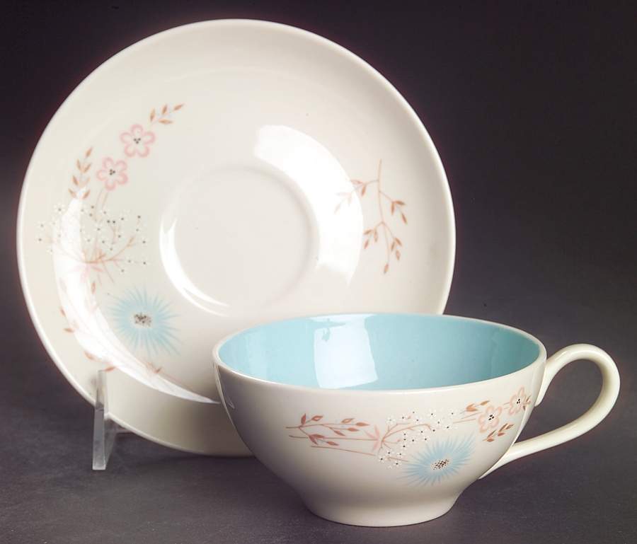 Echo Dell Flat Cup & Saucer Set by Taylor, Smith & Taylor (Ts&T)-1