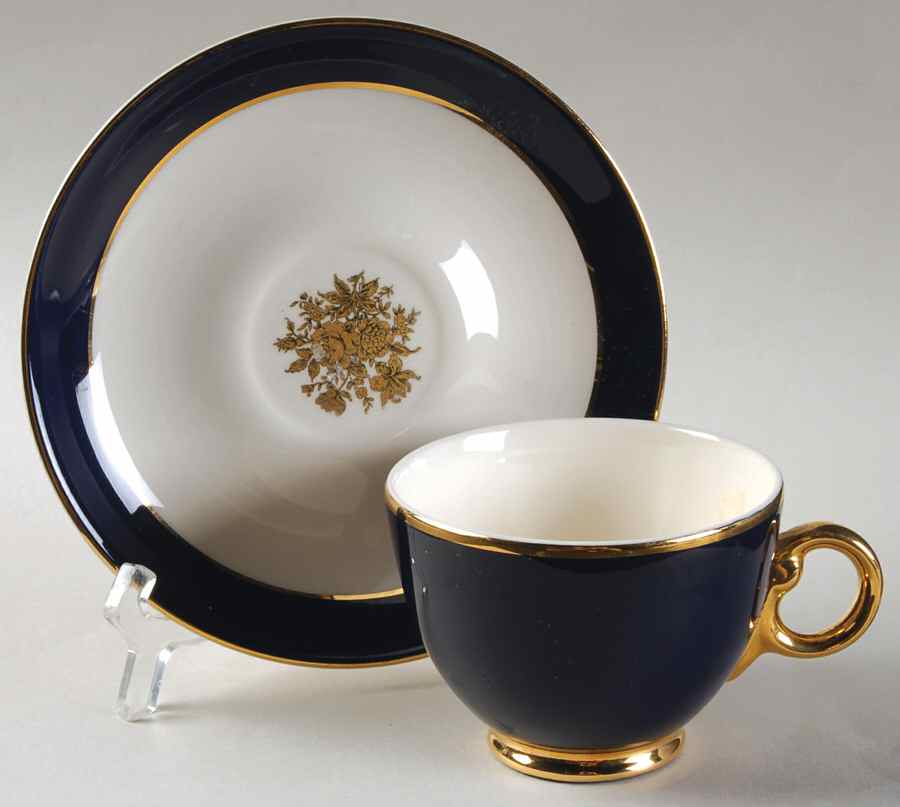 Embassy Footed Cup & Saucer Set by Taylor, Smith & Taylor (Ts&T)-1