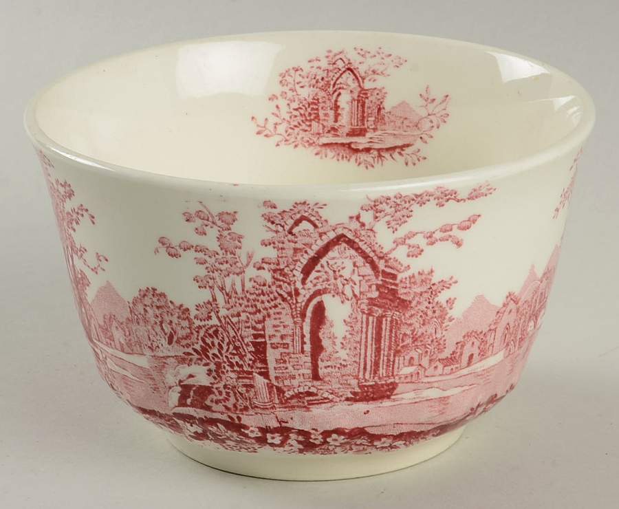 English Abbey Red (Fairway, Scalloped, No Trim) Rice Bowl by Taylor, Smith & Taylor (Ts&T)-1