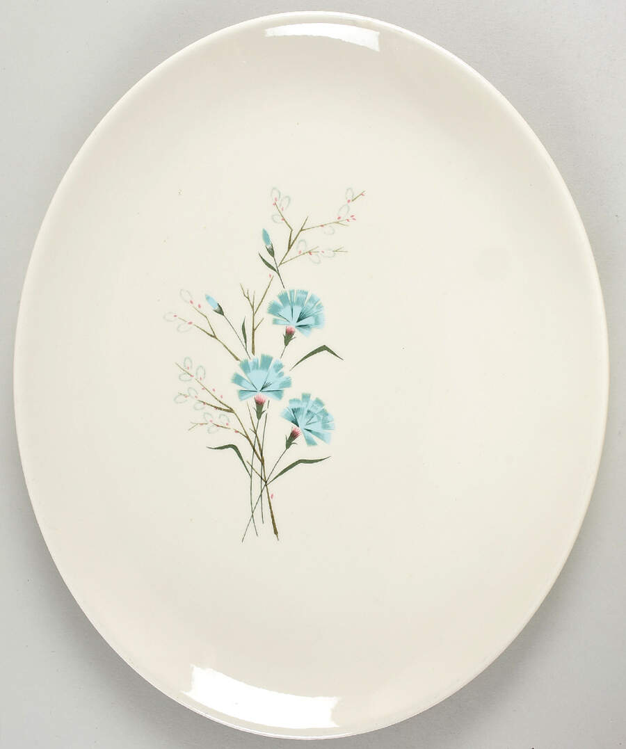 Floral 13" Oval Serving Platter by Taylor, Smith & Taylor (Ts&T)-1