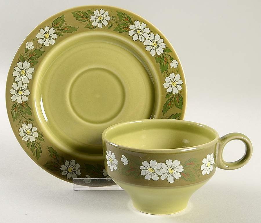 Flor Del Sol Flat Cup & Saucer Set by Taylor, Smith & Taylor (Ts&T)-1