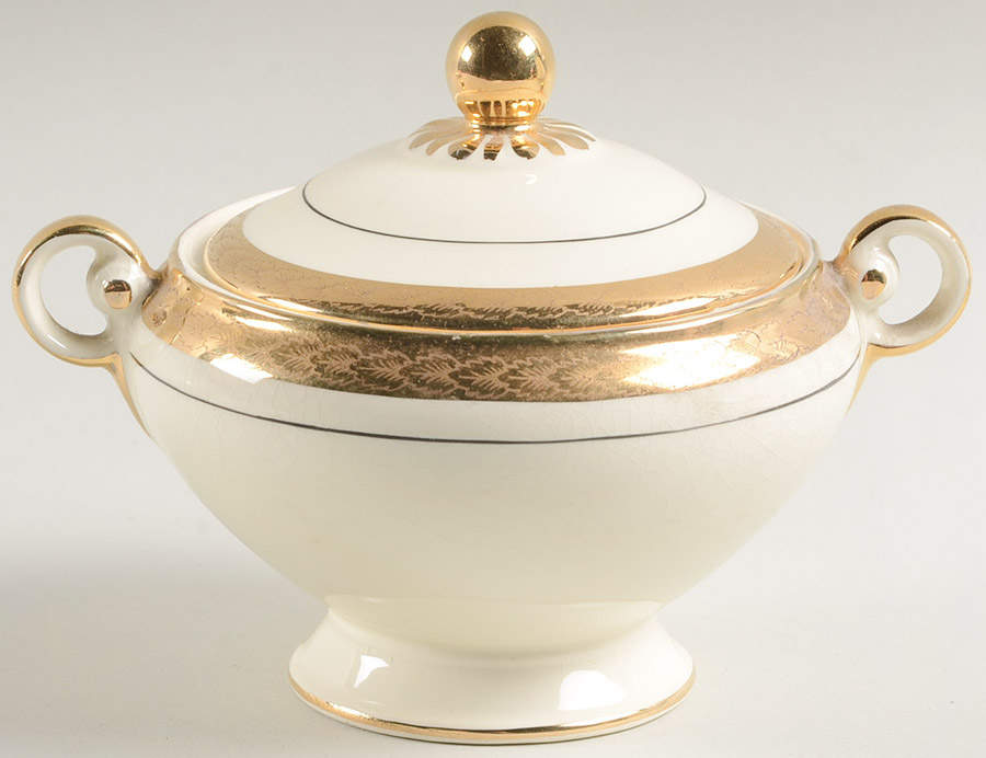 Golden Jubilee Sugar Bowl & Lid by Taylor, Smith & Taylor (Ts&T)-1