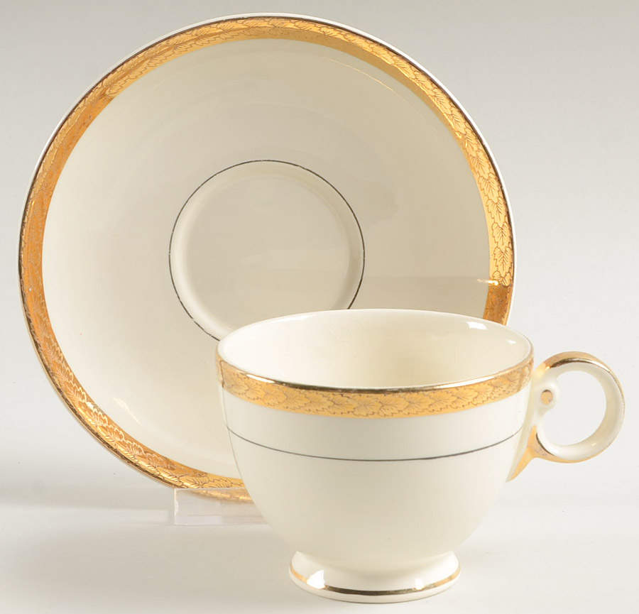 Golden Jubilee Footed Cup & Saucer Set by Taylor, Smith & Taylor (Ts&T)-1