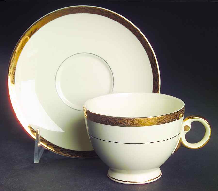 Golden Jubilee Footed Cup & Saucer Set by Taylor, Smith & Taylor (Ts&T)-1