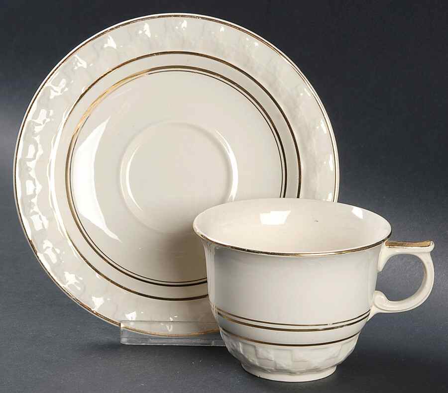 Golden Jubilee Flat Cup & Saucer Set by Taylor, Smith & Taylor (Ts&T)-1