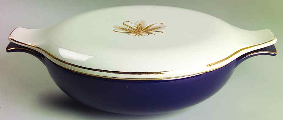 Golden Wheat Blue Round Covered Vegetable by Taylor, Smith & Taylor (Ts&T)-1