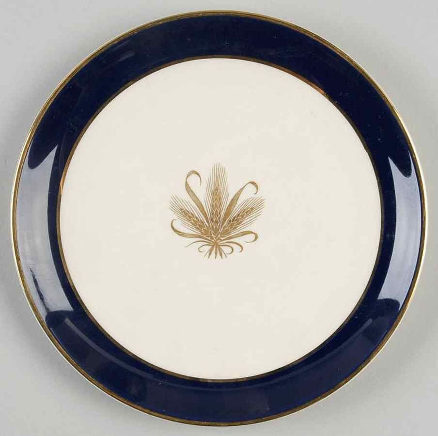 Golden Wheat Blue Bread & Butter Plate by Taylor, Smith & Taylor (Ts&T)-1