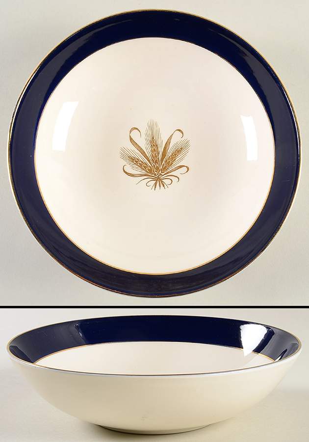 Golden Wheat Blue 8" Oval Vegetable Bowl by Taylor, Smith & Taylor (Ts&T)-1