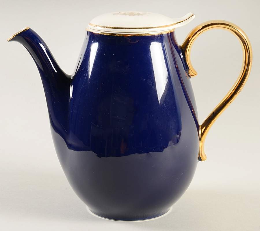 Golden Wheat Blue Coffee Pot & Lid by Taylor, Smith & Taylor (Ts&T)-1