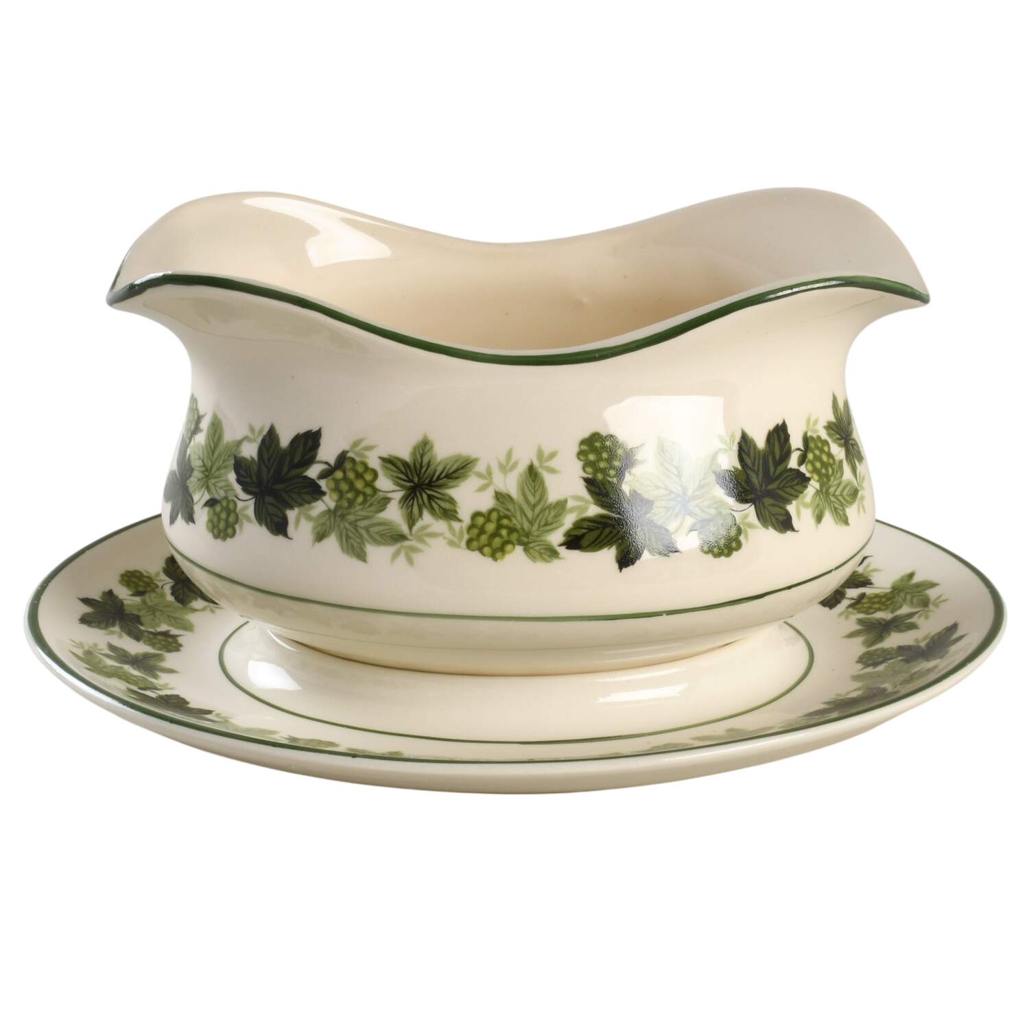 Greenbriar Gravy Boat & Underplate by Taylor, Smith & Taylor (Ts&T)-1