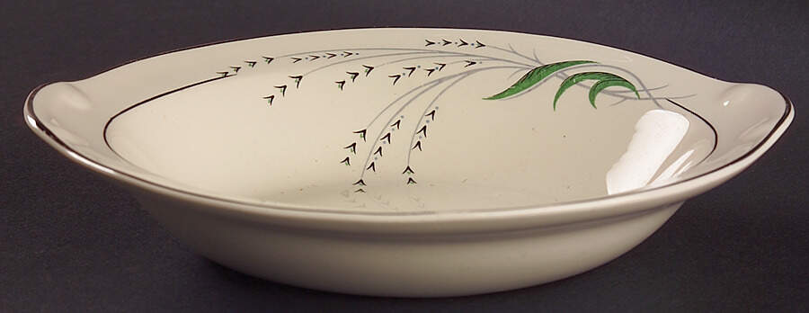 Green Wheat 9" Oval Vegetable Bowl by Taylor, Smith & Taylor (Ts&T)-1