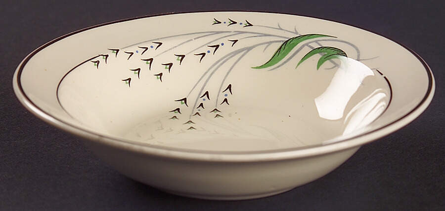 Green Wheat Rim Fruit/Dessert (Sauce) Bowl by Taylor, Smith & Taylor (Ts&T)-1