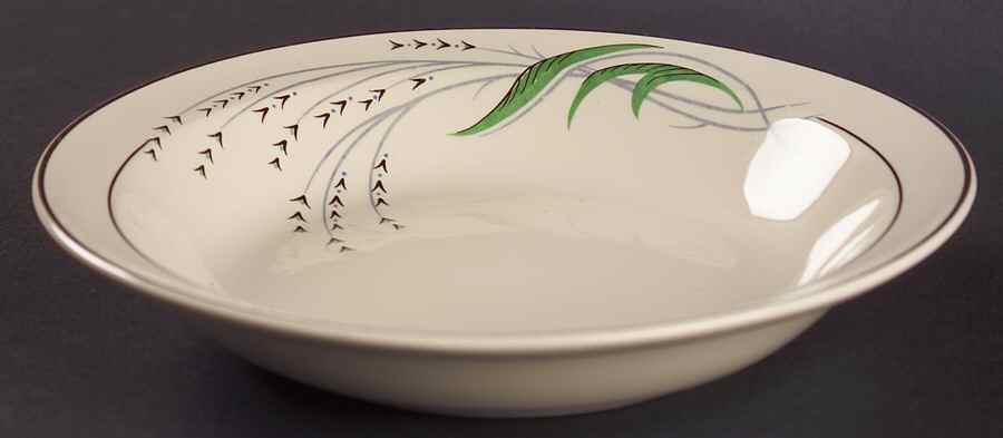Green Wheat Rim Soup Bowl by Taylor, Smith & Taylor (Ts&T)-1