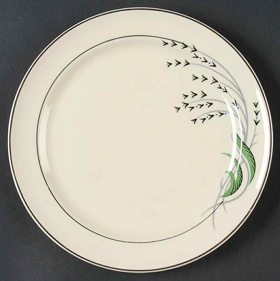 Green Wheat Bread & Butter Plate by Taylor, Smith & Taylor (Ts&T)-1