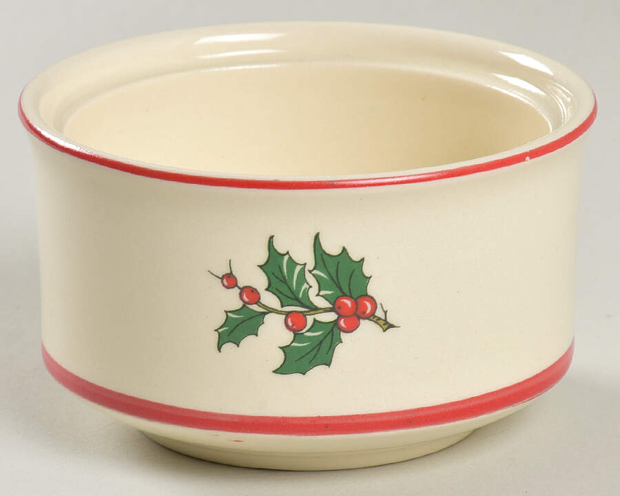 Holly and Spruce (Red Trim) Sugar Bowl No Lid by Taylor, Smith & Taylor (Ts&T)-1