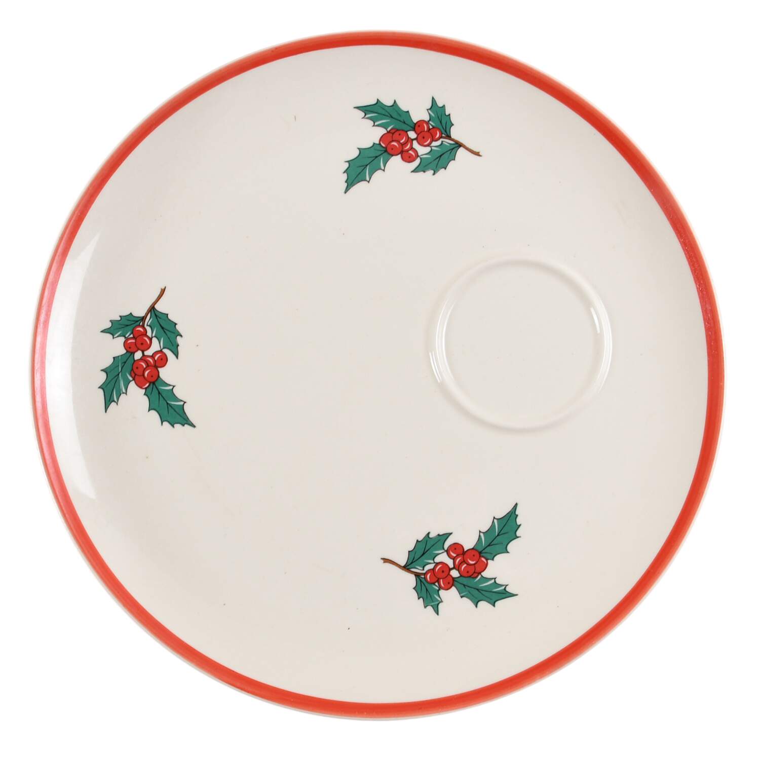 Holly and Spruce (Red Trim) Snack Plate by Taylor, Smith & Taylor (Ts&T)-1