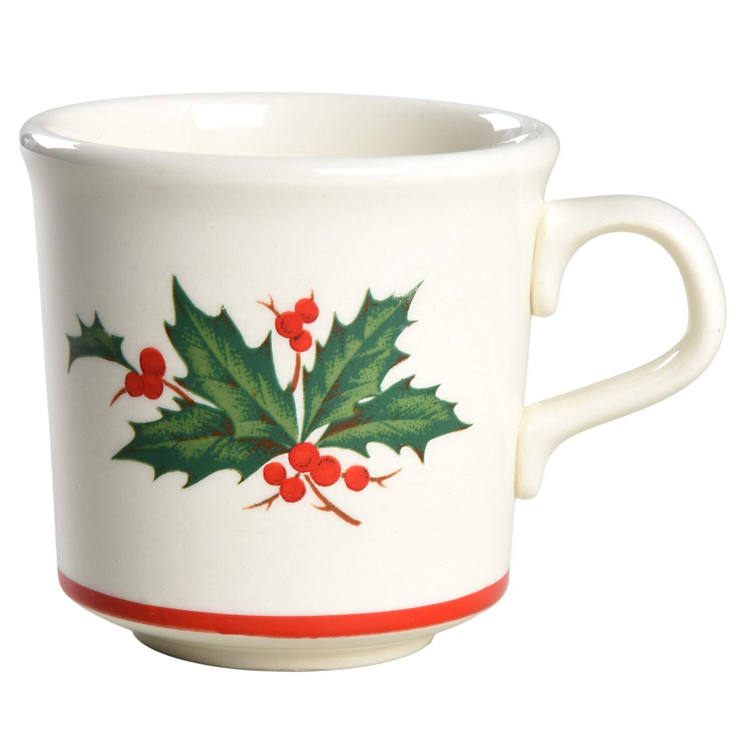 Holly and Spruce (Red Trim) Flat Cup by Taylor, Smith & Taylor (Ts&T)-1