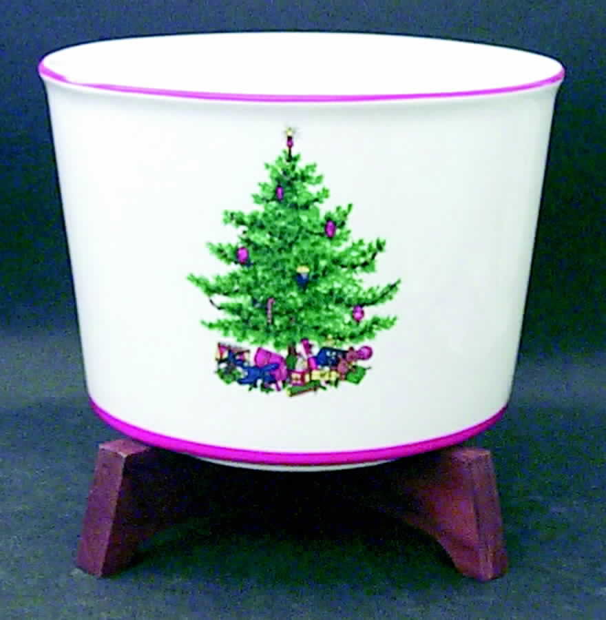 Holly and Spruce (Red Trim) Punch Bowl & Stand by Taylor, Smith & Taylor (Ts&T)-1