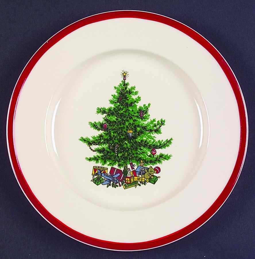 Holly and Spruce (Red Trim) Salad Plate by Taylor, Smith & Taylor (Ts&T)-1