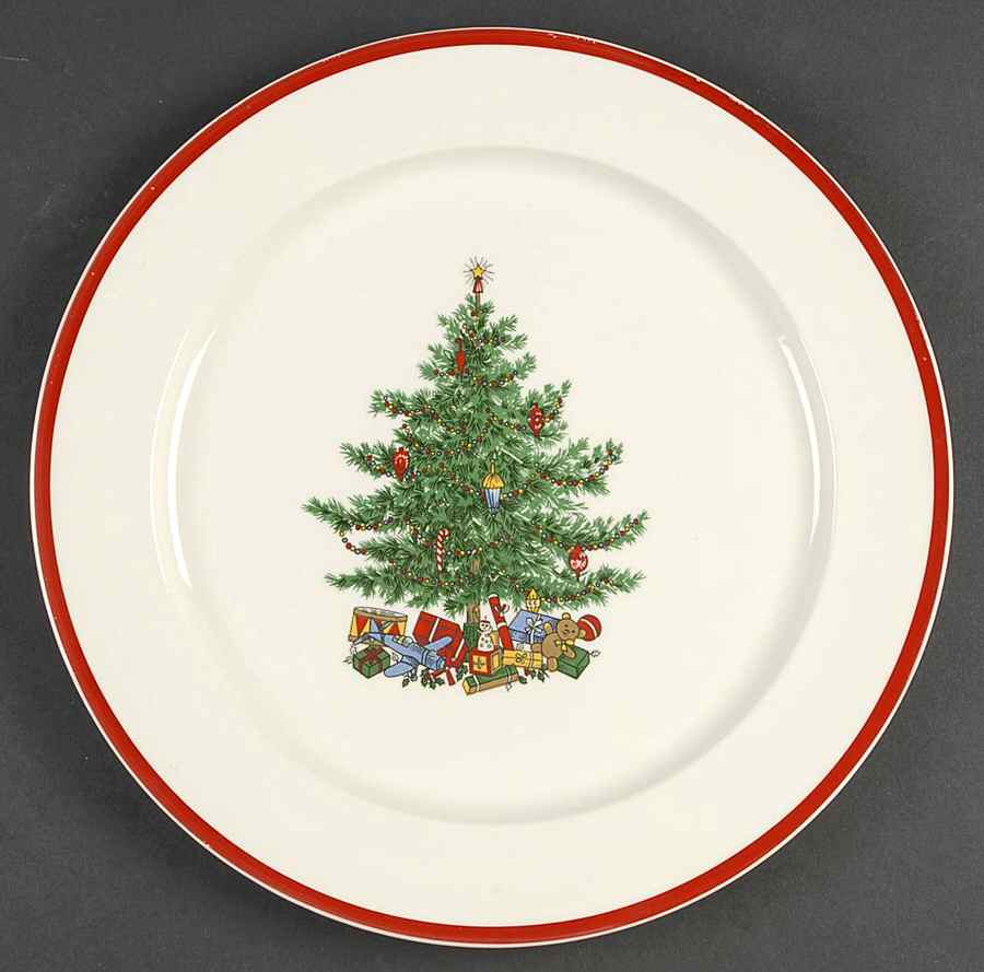 Holly and Spruce (Red Trim) 11" Chop Plate (Round Platter) by Taylor, Smith & Taylor (Ts&T)-1
