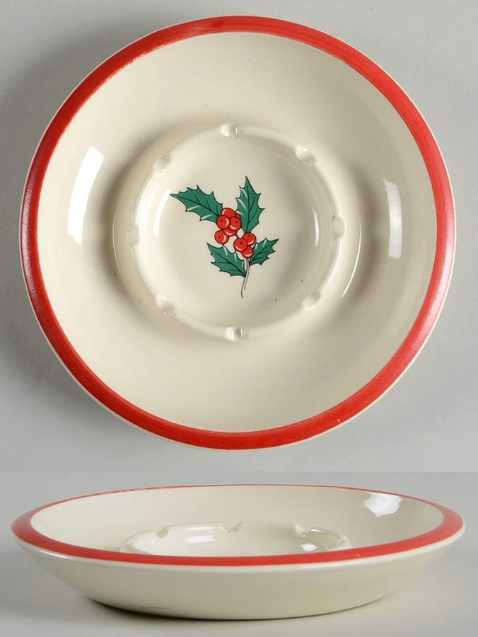 Holly and Spruce (Red Trim) 6" Ashtray by Taylor, Smith & Taylor (Ts&T)-1