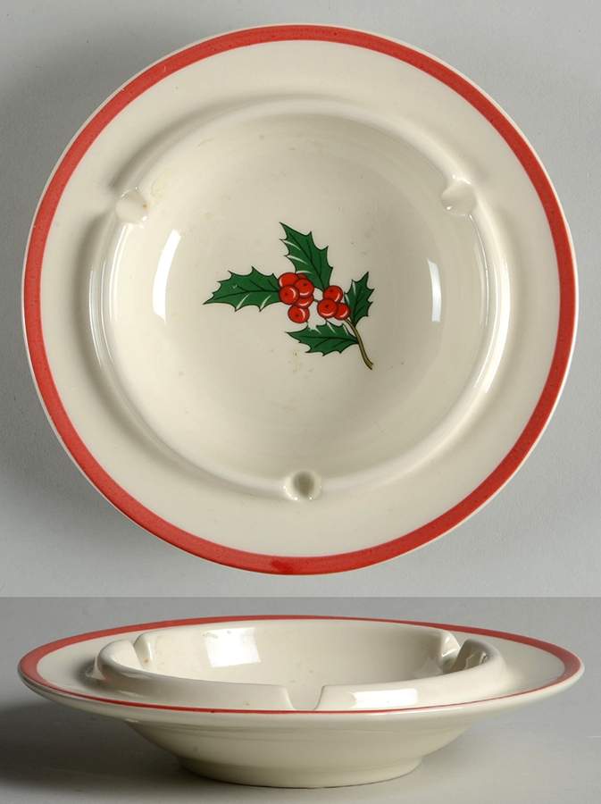 Holly and Spruce (Red Trim) 5" Ashtray by Taylor, Smith & Taylor (Ts&T)-1