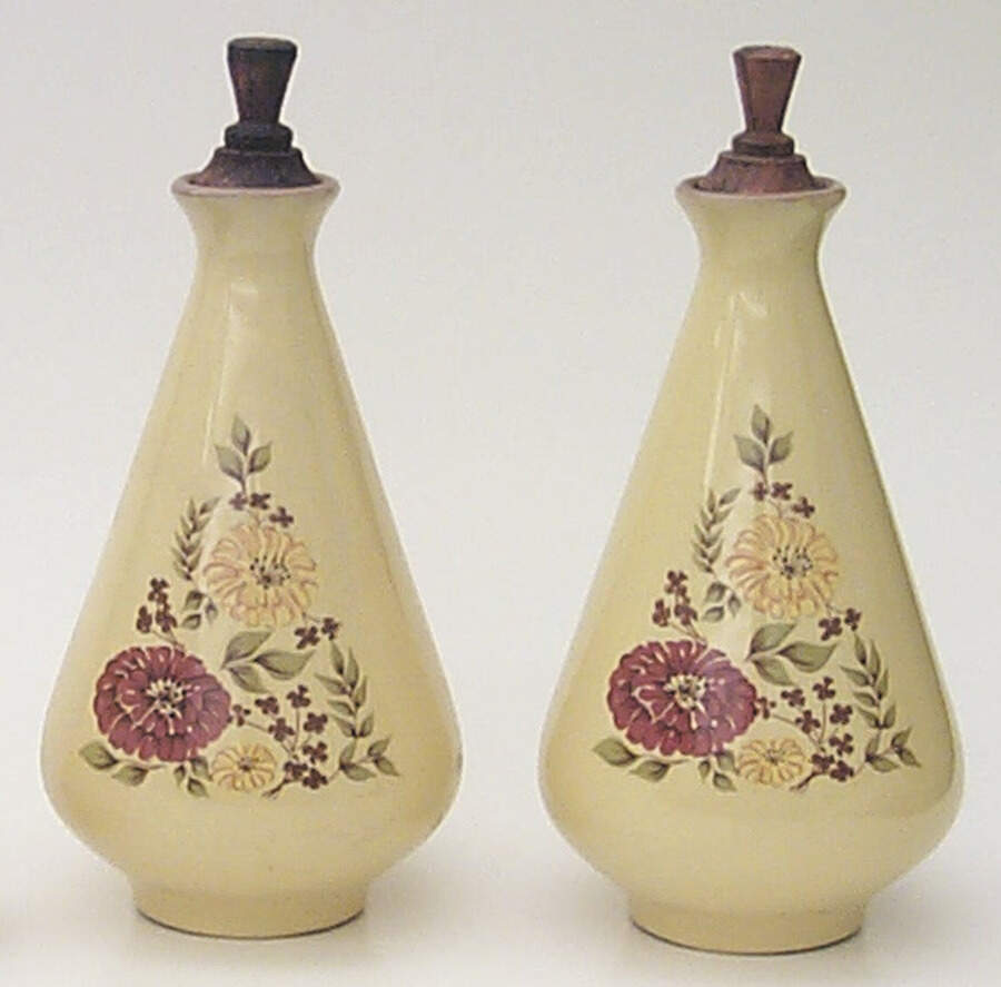 Indian Summer Set of 2 Oil/Vinegar Cruets & Wood Stoppers by Taylor, Smith & Taylor (Ts&T)-1
