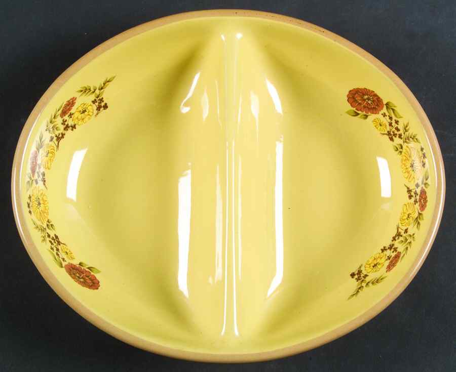 Indian Summer 10" Oval Divided Vegetable Bowl by Taylor, Smith & Taylor (Ts&T)-1