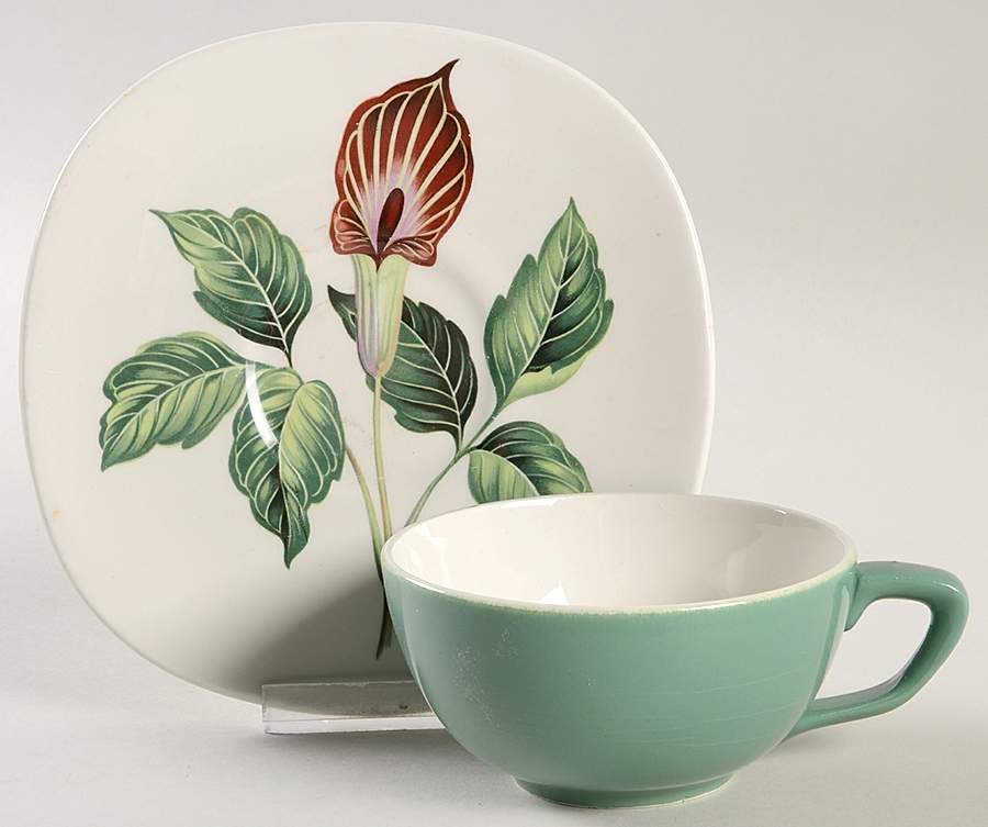 King O'Dell Flat Cup & Saucer Set by Taylor, Smith & Taylor (Ts&T)-1