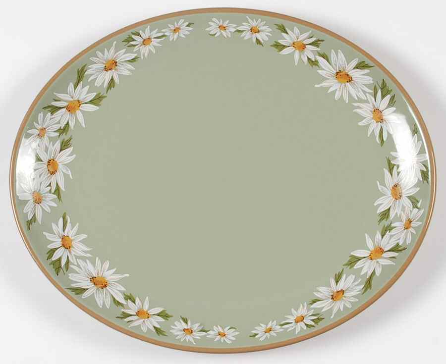 Lazy Daisy 13" Oval Serving Platter by Taylor, Smith & Taylor (Ts&T)-1