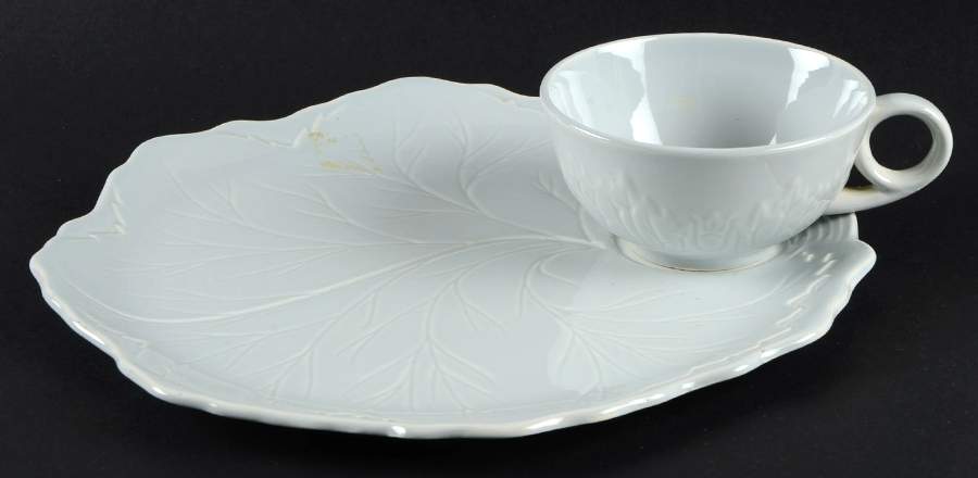 Leaf Fantasy Gray Snack Plate & Cup Set by Taylor, Smith & Taylor (Ts&T)-1
