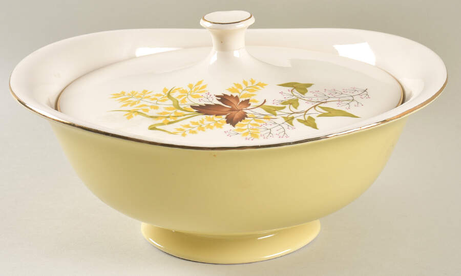 Leaf O'Gold(Gold Trim) Round Covered Vegetable by Taylor, Smith & Taylor (Ts&T)-1
