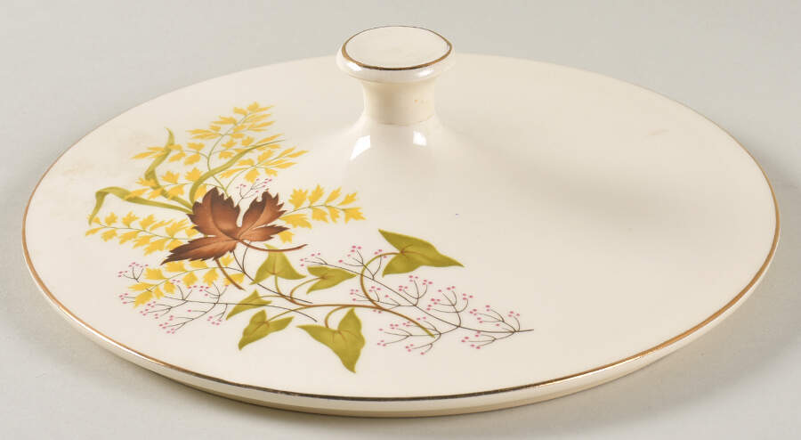 Leaf O'Gold(Gold Trim) Lid for Round Vegetable by Taylor, Smith & Taylor (Ts&T)-1
