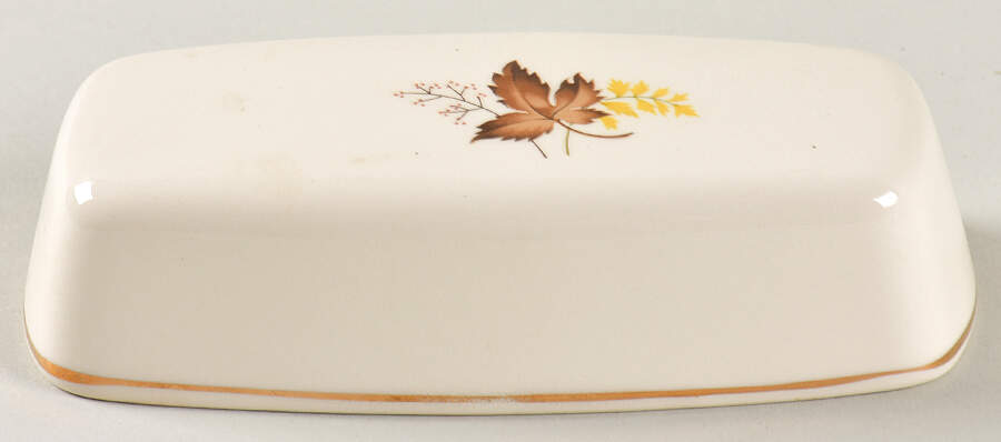 Leaf O'Gold(Gold Trim) Lid for 1/4 Lb Butter by Taylor, Smith & Taylor (Ts&T)-1