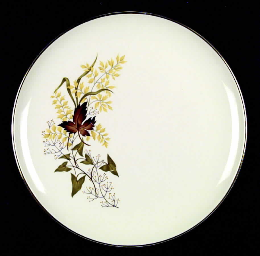 Leaf O'Gold(Gold Trim) Dinner Plate by Taylor, Smith & Taylor (Ts&T)-1