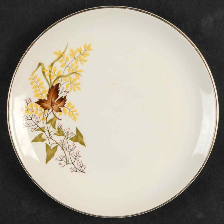 Leaf O'Gold(Gold Trim) Bread & Butter Plate by Taylor, Smith & Taylor (Ts&T)-1