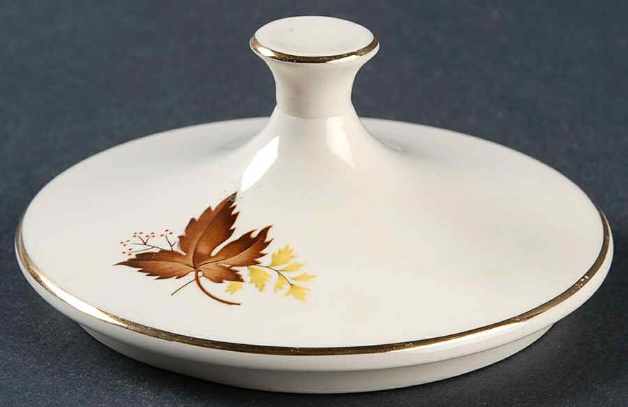 Leaf O'Gold(Gold Trim) Lid for Sugar Bowl by Taylor, Smith & Taylor (Ts&T)-1