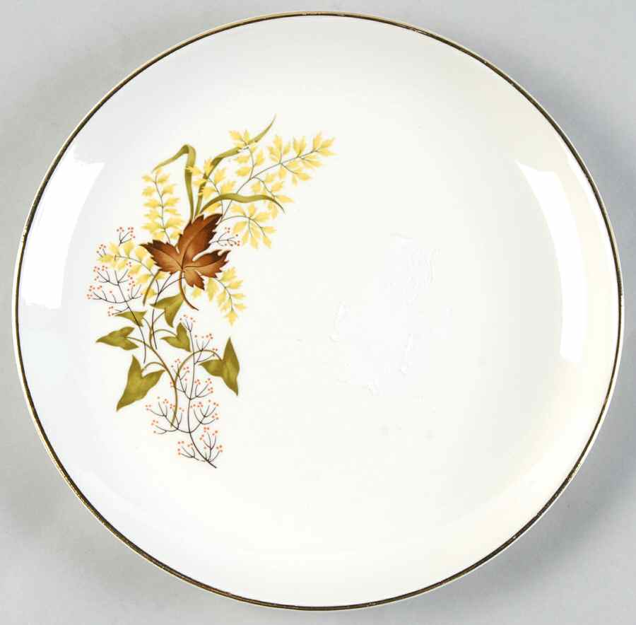 Leaf O'Gold(Gold Trim) Dessert/Pie Plate by Taylor, Smith & Taylor (Ts&T)-1